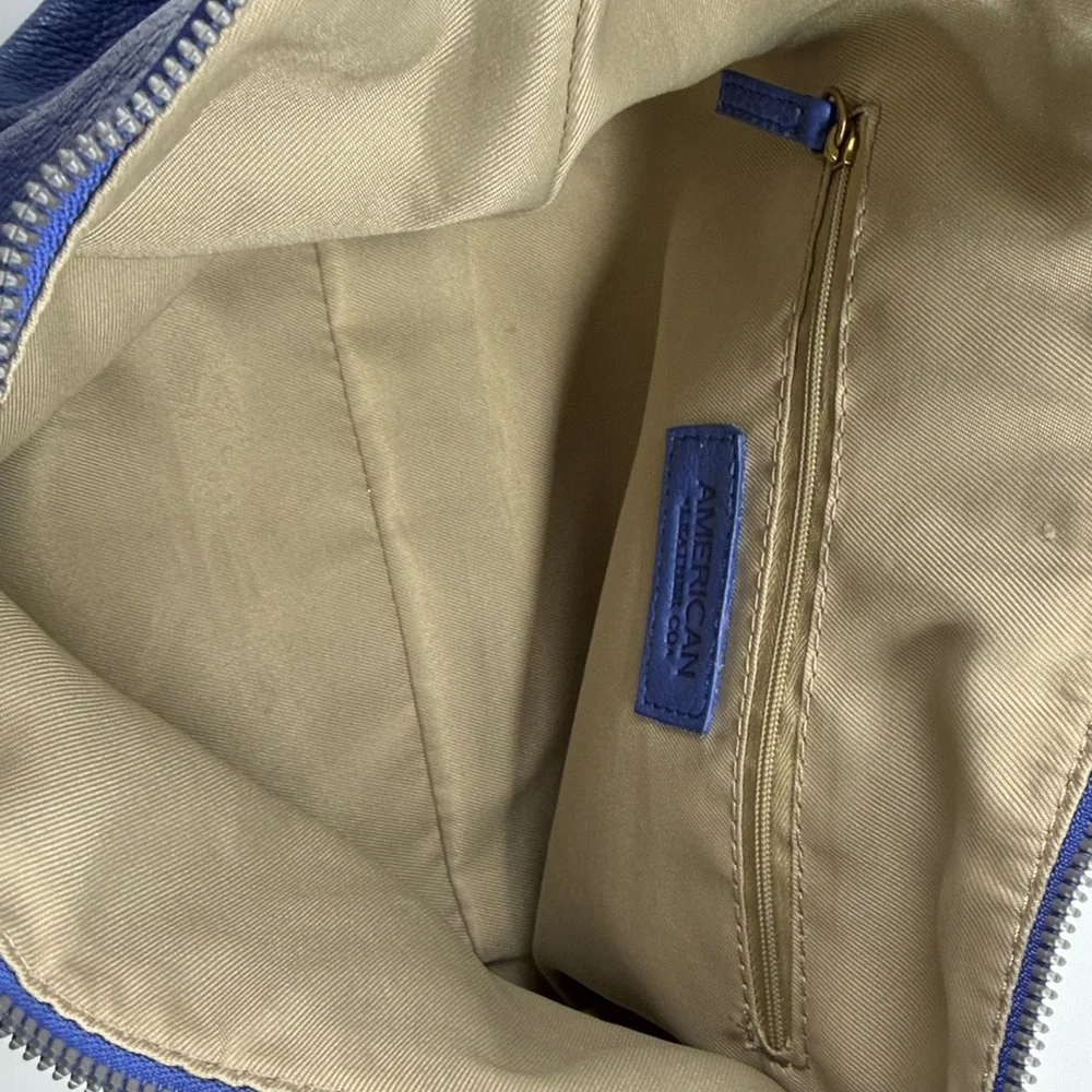 American‎ Leather Co. Thayer Perfect Hobo Bag Cerulean Blue